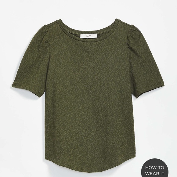 LOFT Tops - Loft green puffy sleeve blouse